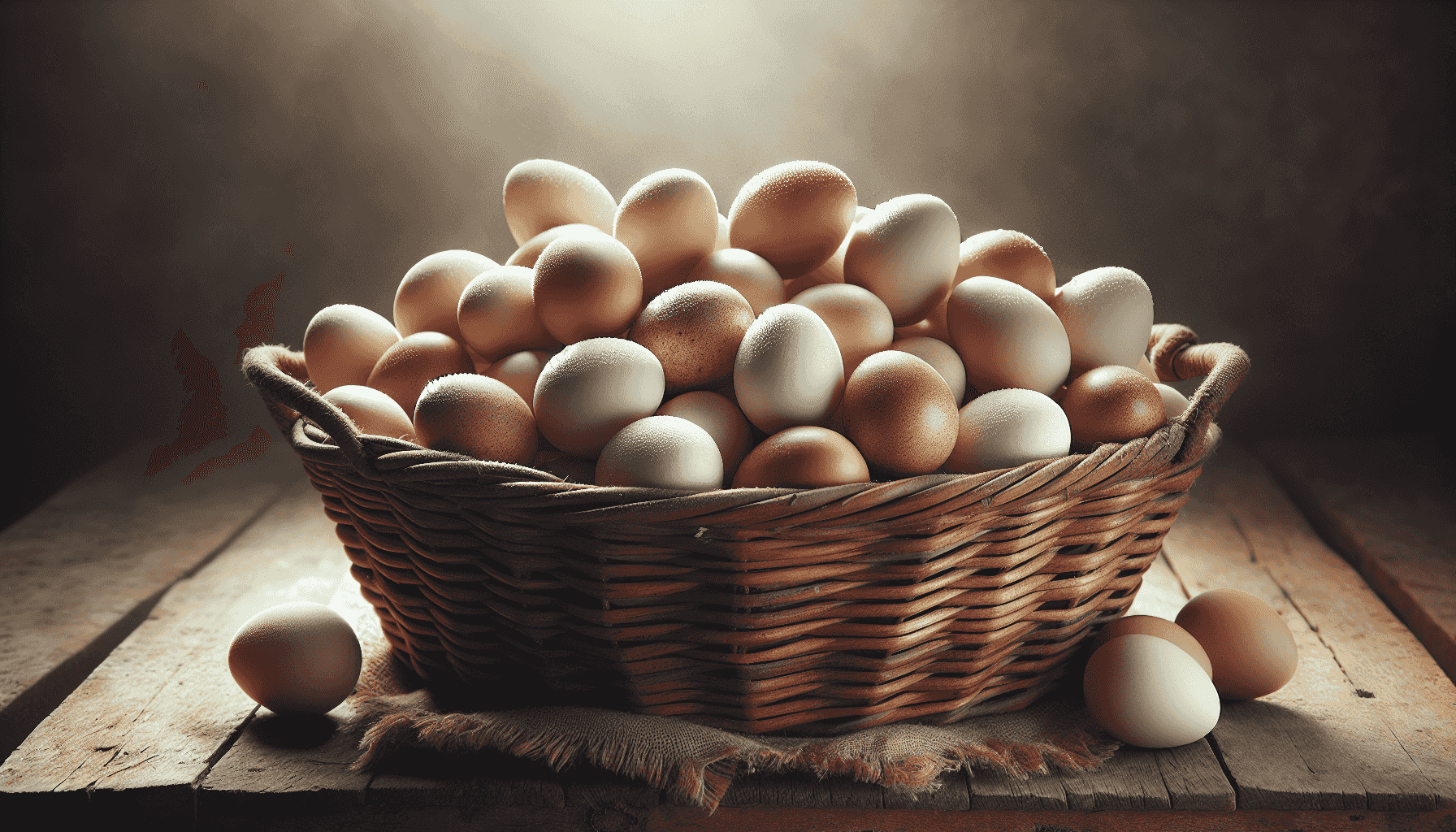 Korb voller frischer Eier